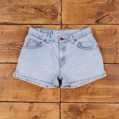 Vintage Levi's Denim Shorts 28 Levis 912 Hemmed USA Made 90s Jorts Womens Blue • £22.67