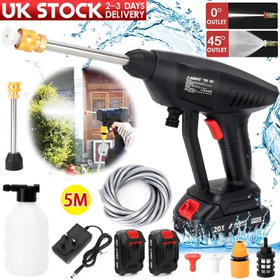 £42.99 • Buy Portable Cordless Car High Pressure Washer Jet Water Wash Cleaner Gun + 2Battery