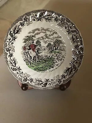 Vtg Myotts “country Life” Staffordshire Horsemen Salad Dessert Plate 75” Acorn • $29