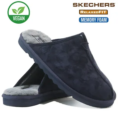 £29.95 • Buy Mens Skechers Slippers Comfort Warm Cozy Memory Foam Fur Mules Shoes Clogs Size