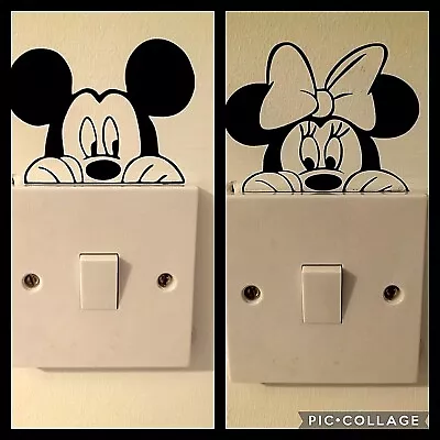 Mickey/Minnie Mouse Vinyl Decal Light Switch Wall Art Car Kids Bedroom Sticker • £2