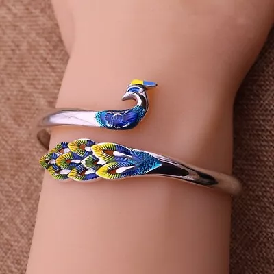 Multicolor Peacock Cuff Bracelet Bangle Phoenix Bracelet For Women Girls Jewelry • $2.82