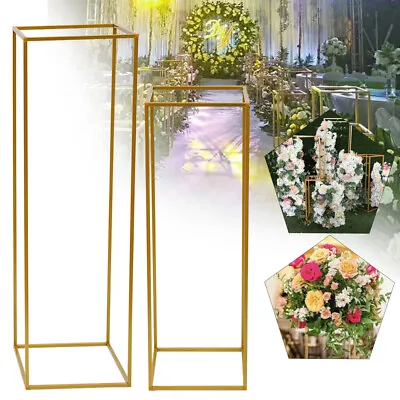 2* Flower Metal Rack Vase Stand Art Geometric Column Wedding Party Stand Decor • $57