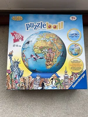 £4.50 • Buy Puzzle Ball Jigsaw Globe 108 Piece Ravensburger World Map 15cm Diameter- New