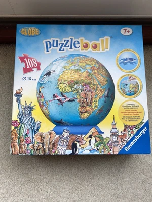 £4.50 • Buy Puzzle Ball Jigsaw Globe 108 Piece Ravensburger World Map 15cm Diameter- New