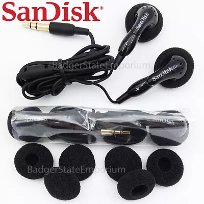 2 GENUINE SanDisk Earphone Earbuds Original In-Ear Headphone Clip Jam MP3 Player • $12.99