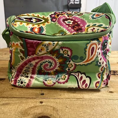 Vera Bradley Green Floral Lunch Bag 10x7x7 Pre Owned Clean • $10