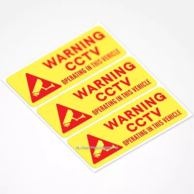 £2.50 • Buy 3x WARNING CCTV OPERATING IN THIS VEHICLE Security Car Van Taxi Vinyl Stickers