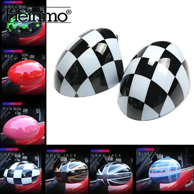 For  Cooper Checker Manual Fold Side Mirror Cover Caps R55 R56 R57 R60 R61 • $34.19