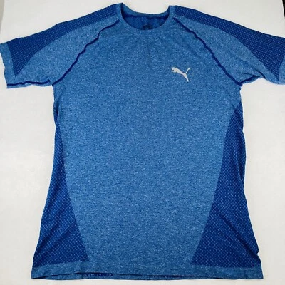 $23.95 • Buy Puma Blue EvoKnit Lightweight Running Training Gym Tee T Shirt Men's XL 
