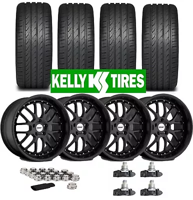 Alloy Black Wheels Rims Tires 225 65 17 Kelly All Season Fits Honda Crv Set • $1395