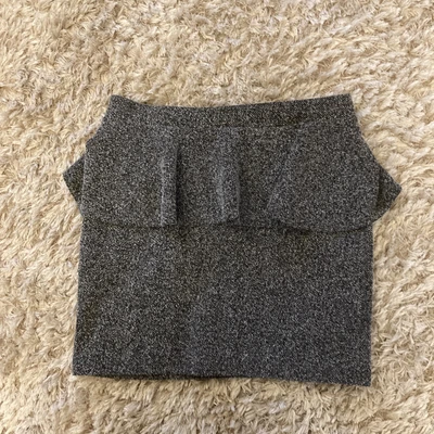 £7.50 • Buy Topshop Grey Marl Peplum Pencil Mini Skirt Size 12