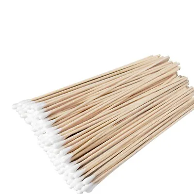 100Pcs 6 Extra Handle Double Head Q-tip Cotton Long Swabs Double Applicator Wood • $7.67