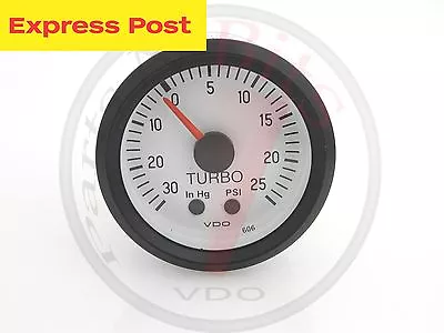 VDO 52mm 12v WHITE/BLACK TURBO GAUGE Automotive-marine-4wd  • $72