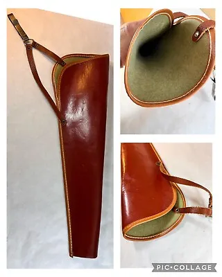 Vintage Arrow Quiver Case 17  Leather Strap Lined • $45