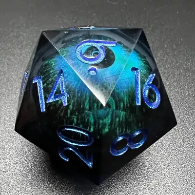 Warlock Demon Eye Liquid Core Giant D20 Dice For D&D Pathfinder Black • $27.99