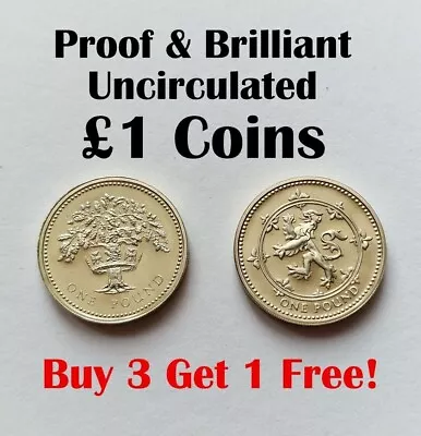 1983-2023 UK £1 One Pound Coins PROOF & BU BRILLIANT UNCIRCULATED - Select Years • £10.99