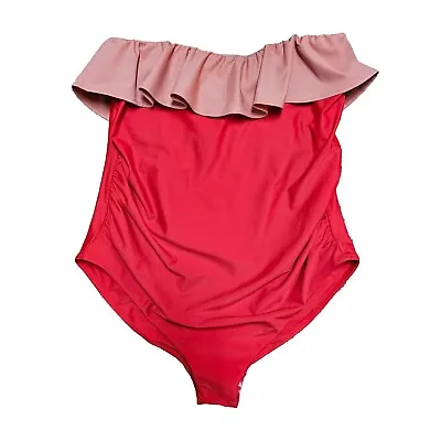 Hatch Alghero Maillot Red & Pink Maternity Swimsuit NWT $198 *FLAW* Size S • $49.94