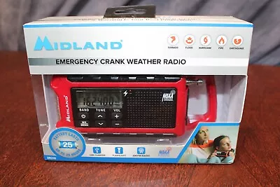 Midland ER210 Emergency Crank Weather Radio - Red • $49.95