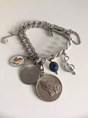 Vintage Monet Charm Bracelet With Some Sterling Silver Charms Wells Serenity  • $26.25