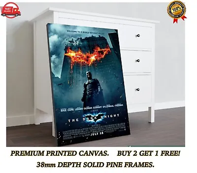 The Dark Knight Batman Movie Large CANVAS Art Print Gift A0 A1 A2 A3 A4 • £63
