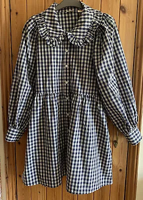 £9.99 • Buy LEVI’S  - Size XS UK8 - Navy Check - Shirt Dress - Collared - Great Condition -