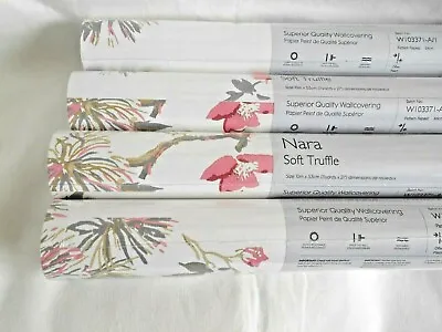  Laura Ashley Four Rolls Of   Nara Soft Truffle  Wallpaper.- Batch- W103371-A/1 • £95