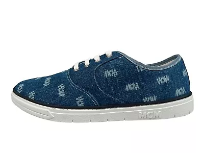 MCM Blue Denim Sneakers Size US 12 EU 45 Made In Italy • $224.25