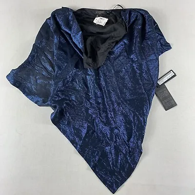 Vionnet Blouse Womens Size 42 Nwt Cobalt Pullover Blue Metallic Black $1185.00 • $89.10