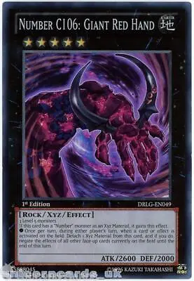 DRLG-EN049 Number C106: Giant Red Hand Super Rare 1st Edition Mint YuGiOh Card • £0.99