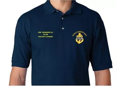 Uss Shangri-la  Cv-38 *polos* Embroidered.officially Licensed • $75.95