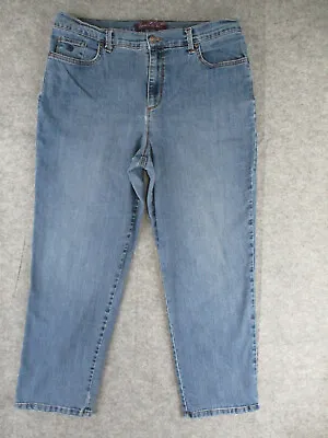 Gloria Vanderbilt Jeans Womens 16S SHORT Blue Denim Straight High Rise 34x27 • $15.15