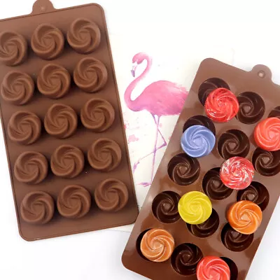 £2.89 • Buy Silicone Rose Swirl Chocolate Mould Candy Wax Melt Ice Cube Tray Fondant Mold UK