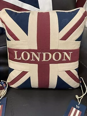 London United Kingdom Tapestry Cushion (12x12 Inch) Tea Dyed • £18.95