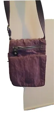 £22 • Buy Kipling Purple 1990 Essential Cross Body Bag Missing Monkey Multipul Pockets 
