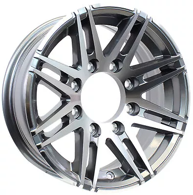 Two Aluminum Trailer Wheels 16X6 16 Inch Rim Gun Metal Machine 8 Lug PDSW66867GM • $212.97