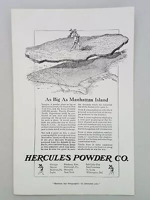 1918 Hercules Powder Explosives  Manhattan Island Vintage Magazine Print Ad • $9.99