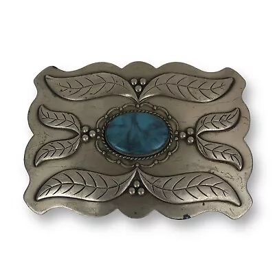 Vintage Bell Women’s Nickel Silver Turquoise Colored Stone Western Belt Buckle • $18