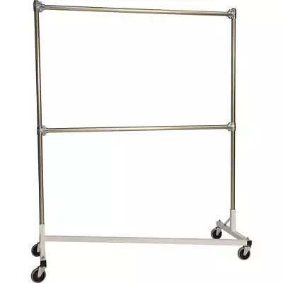 Z-rack Laundry Room Clothes Rack 60  L X 72  Uprights Double Rail White 260722 • $347.88