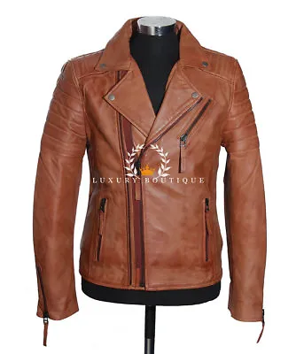 £119.99 • Buy Wolverine Tan Men's Movie Designer Real Quilted Lambskin Leather Fashion Jacket