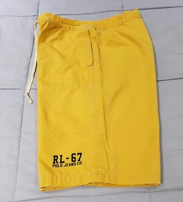 Vintage Polo Jeans Co RL-67 Mens XL Shorts Black Label Boating Sailing Yellow • $30