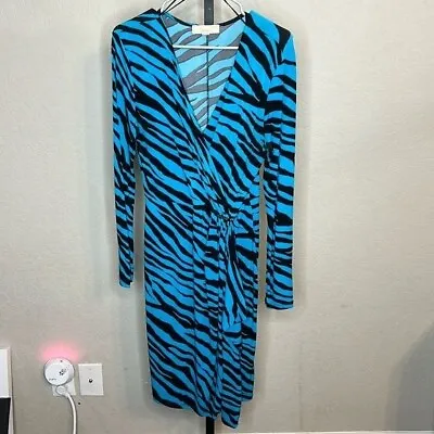 383 - Michael Michael KORS NWOT Blue/Black Zebra Print Dress Size Small • $40