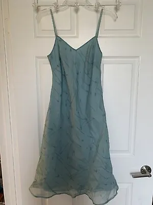 Banana Republic 100% Silk Vintage Y2K Slip Silk Sundress Size 2 NWT Blue • $62