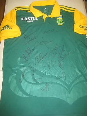 $499 • Buy South Africa Team Signed World Cup Cricket Shirt Unframed + Photo Proof C.o.a