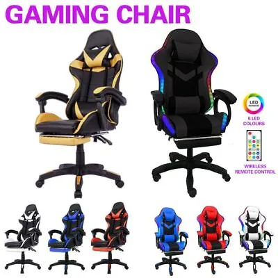 $134.99 • Buy LED Gaming Chair Recliner Footrest Office Computer Executive Racer