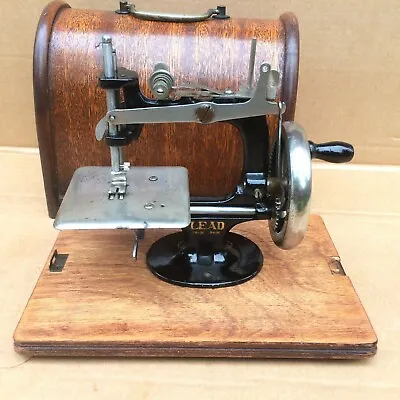 Vintage Lead Chain Stitch Miniature Sewing Machines With Case  • £330