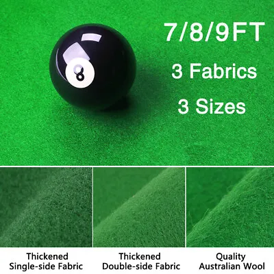 Worsted Fast Speed Pool Table Felt Billiard Cloth For 7 8 9 Foot Table W/ Strips • $23.10