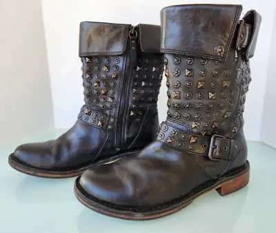 UGG Conor Studs Black Leather Boots Sz 6.5 • $49.99