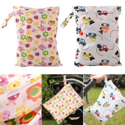 Large Nappy Bag Waterproof Bag Eco Swimmers Kids Nappies Nappy Wet Bag 30x40cm • £4.28