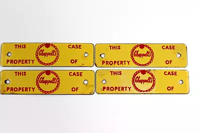 (4) Vintage Chappell's Milk Yellow 5.25  Porcelain Sign Milk Crate Property Tag • $104.99